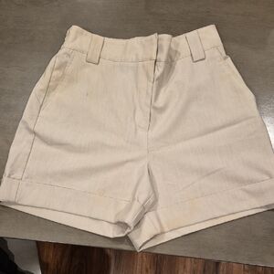 💙Rachel ZOE High-Rise Cream Women's Tailored Shorts